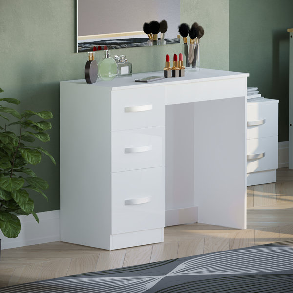 Stories Arkadij Drawer High Gloss Dressing Table Bedroom Vanity